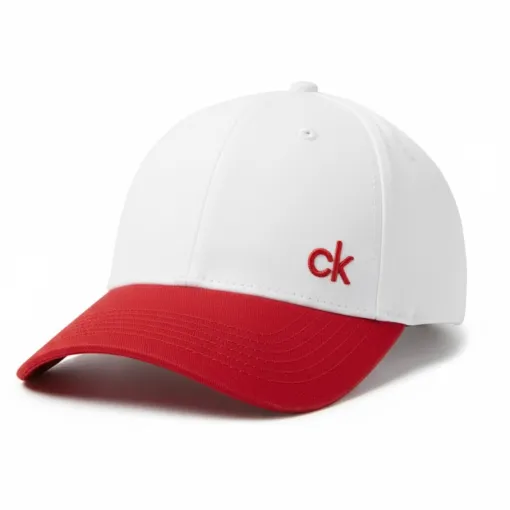 Calvin Klein Colorblock Baseball Cap – White / Flame Scarlet